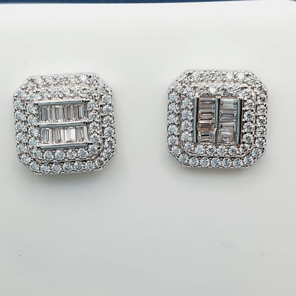 "925 Sterling Silver Plated CZ Earrings, EVBRS562 - Picture 4 of 10